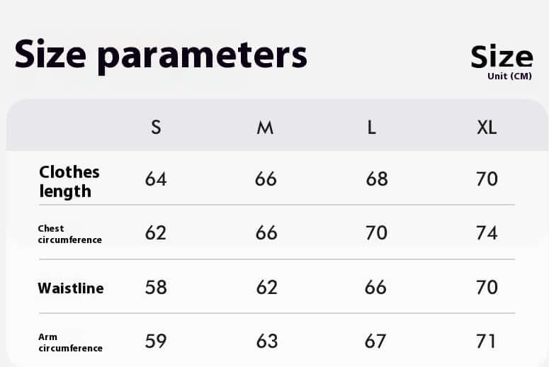 Size chart for seamless yoga jumpsuit with measurements for S, M, L, and XL. Includes clothes length, chest, waistline, and arm circumference.