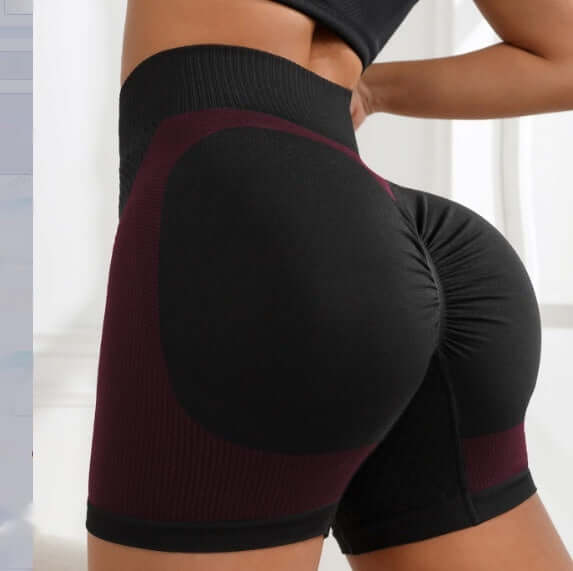 High waist workout shorts with a sleek design, showcasing a flattering fit, perfect for gym sessions and active lifestyles.