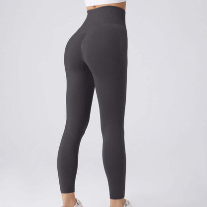 High-waisted workout running leggings in black, available in sizes S, M, L. Designed for comfort and performance during exercise.